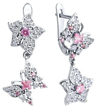Серьги SOKOLOV 94026864 вес 4.72 г серебро, фианит купить,36919