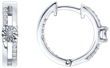 Серьги SOKOLOV 87020064-sk2304 вес 4.04 г серебро, бриллиант, фианит купить,24649