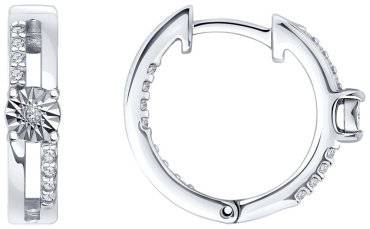 Серьги SOKOLOV 87020064-sk2304 вес 4.04 г серебро, бриллиант, фианит купить,24649