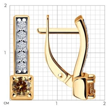 Серьги Diamant 93-120-01553-2 вес 3.21 г серебро, фианит купить,15759