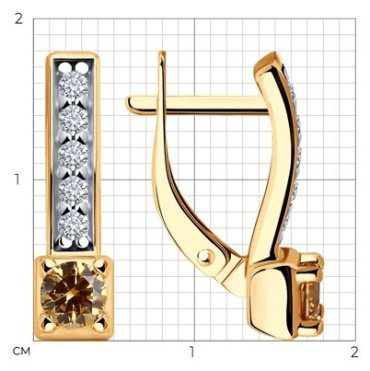 Серьги Diamant 93-120-01553-2 вес 3.21 г серебро, фианит купить,15759