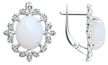 Серьги SOKOLOV 83020316 вес 5.84 г серебро, фианит купить,20084