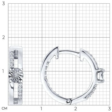 Серьги SOKOLOV 87020064-sk2304 вес 4.04 г серебро, бриллиант, фианит купить,24649