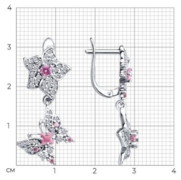 Серьги SOKOLOV 94026864 вес 4.72 г серебро, фианит купить,36919