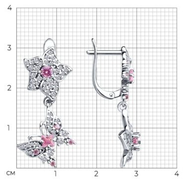 Серьги SOKOLOV 94026864 вес 4.72 г серебро, фианит купить,36919