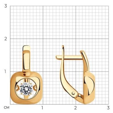 Серьги Diamant 93-120-01732-1 вес 2.75 г серебро, фианит купить,17399