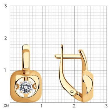 Серьги Diamant 93-120-01732-1 вес 2.75 г серебро, фианит купить,17399