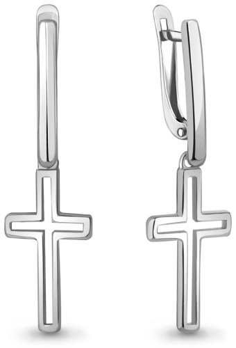 Серьги AQUAMARINE 34253 вес 2.96 г серебро, без вставок купить,36731