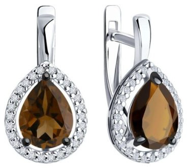 Серьги Diamant 94-320-02047-2 вес 3.49 г серебро, фианит купить,22982