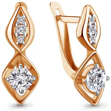 Серьги AQUAMARINE 49356А вес 2.82 г серебро, фианит купить,NaN