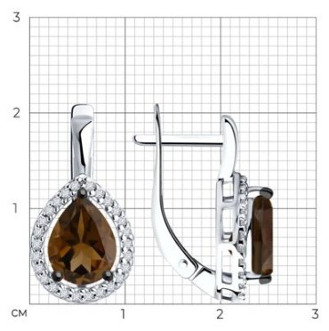 Серьги Diamant 94-320-02047-2 вес 3.49 г серебро, фианит купить,22982