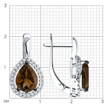 Серьги Diamant 94-320-02047-2 вес 3.49 г серебро, фианит купить,22982