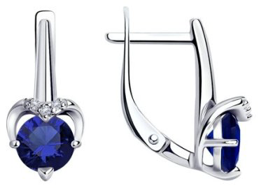 Серьги Diamant 94-120-00730-1 вес 2.6 г серебро, фианит купить,13059