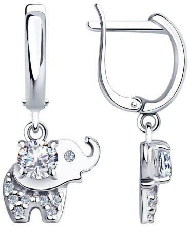 Серьги SOKOLOV 94023905 вес 2.37 г серебро, фианит купить,14099
