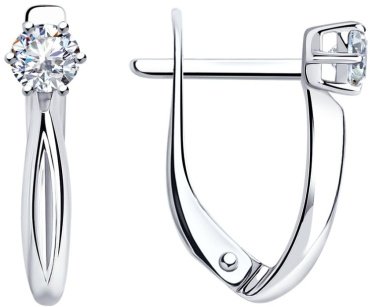 Серьги Diamant 94-120-01376 вес 1.92 г серебро, фианит купить,13715