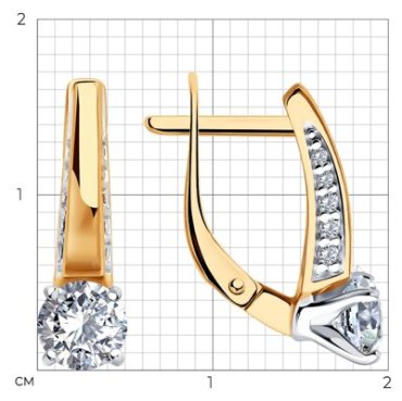 Серьги Diamant 93-120-02129-1 вес 2.66 г серебро, фианит купить,16292