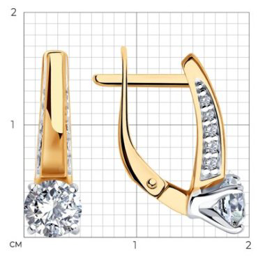 Серьги Diamant 93-120-02129-1 вес 2.66 г серебро, фианит купить,16292