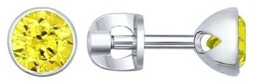 Пусеты SOKOLOV 94021964 вес 1.62 г серебро, фианит купить,28099
