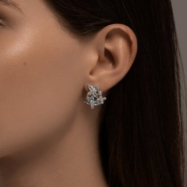 Серьги Diamant 94-320-02061-1 вес 3.77 г серебро, фианит, топаз купить,39501