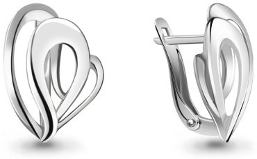 Серьги AQUAMARINE 31685 вес 2.36 г серебро, без вставок купить,20500
