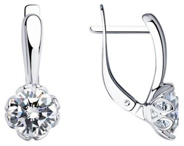 Серьги SOKOLOV 94025229 вес 2.94 г серебро, фианит купить,21270
