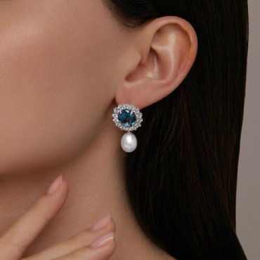 Серьги SOKOLOV 92023036 вес 9.5 г серебро, ситалл, фианит, жемчуг купить,NaN