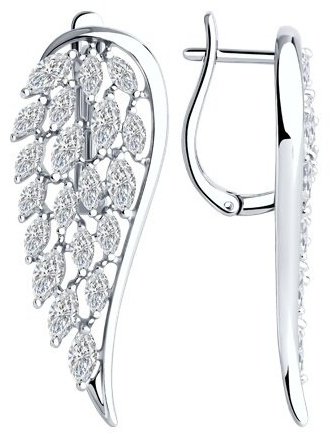 Серьги SOKOLOV 94026635 вес 6.25 г серебро, фианит купить,31165