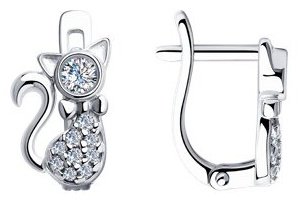 Серьги Diamant 94-120-01061-1 вес 2.07 г серебро, фианит купить,NaN