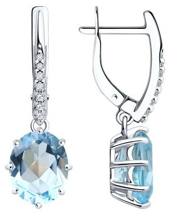 Серьги Diamant 94-321-02054-1 вес 3.9 г серебро, фианит купить,35996