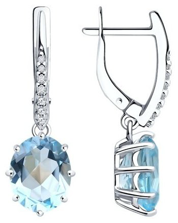 Серьги Diamant 94-321-02054-1 вес 3.9 г серебро, фианит купить,35996