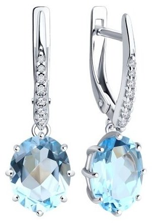 Серьги Diamant 94-321-02054-1 вес 3.9 г серебро, фианит купить,35996