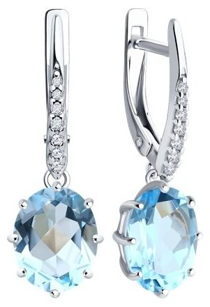 Серьги Diamant 94-321-02054-1 вес 3.9 г серебро, фианит купить,35996