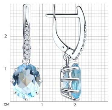 Серьги Diamant 94-321-02054-1 вес 3.9 г серебро, фианит купить,35996