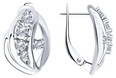 Серьги Diamant 94-120-00536-1 вес 4.2 г серебро, фианит купить,26676