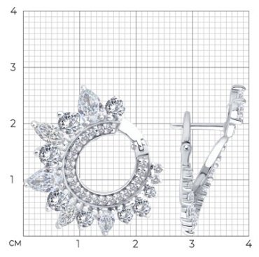 Серьги SOKOLOV 94027076 вес 7.88 г серебро, фианит купить,NaN