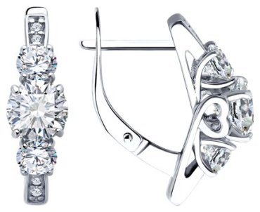 Серьги Diamant 94-120-02151-1 вес 3.71 г серебро, фианит купить,20520
