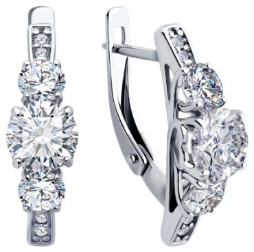 Серьги Diamant 94-120-02151-1 вес 3.71 г серебро, фианит купить,20520