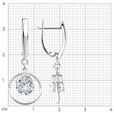 Серьги SOKOLOV 94023433_R4 вес 4.01 г серебро, фианит купить,23805