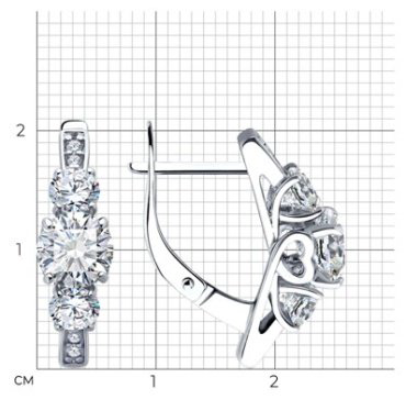Серьги Diamant 94-120-02151-1 вес 3.71 г серебро, фианит купить,20520