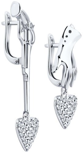 Серьги SOKOLOV 94026407 вес 5.01 г серебро, фианит купить,27585