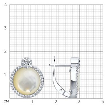 Серьги Diamant D94-320-02314-1_s вес 5.95 г серебро, фианит, перламутр купить,NaN