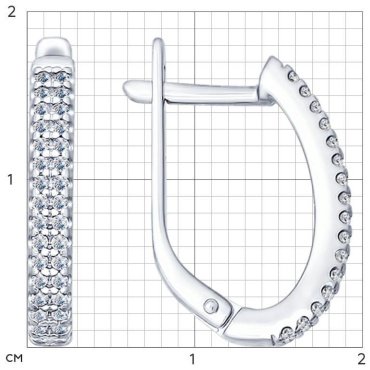 Серьги SOKOLOV 94021767 вес 2.75 г серебро, фианит купить,22572