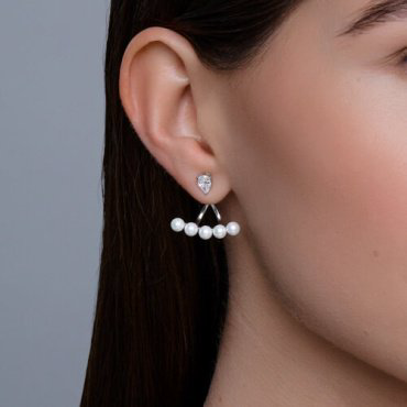 Серьги SOKOLOV 94026777 вес 3.52 г серебро, жемчуг, фианит купить,NaN