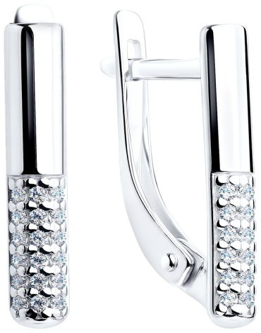 Серьги SOKOLOV 94022905 вес 2.23 г серебро, фианит купить,12920