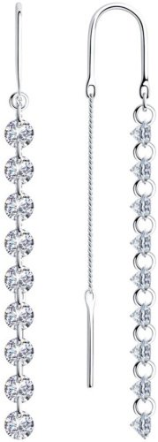 Серьги-цепочки SOKOLOV 94023999 вес 2.36 г серебро, фианит купить,18965
