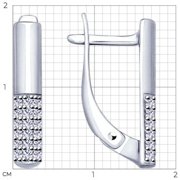 Серьги SOKOLOV 94022905 вес 2.23 г серебро, фианит купить,12920