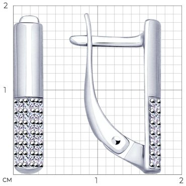 Серьги SOKOLOV 94022905 вес 2.23 г серебро, фианит купить,12920