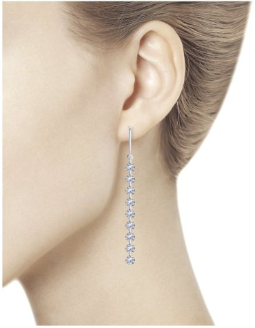 Серьги-цепочки SOKOLOV 94023999 вес 2.36 г серебро, фианит купить,18965