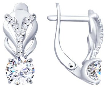Серьги Diamant 94-120-01220-1 вес 3.43 г серебро, фианит купить,16452