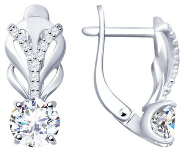 Серьги Diamant 94-120-01220-1 вес 3.43 г серебро, фианит купить,16452